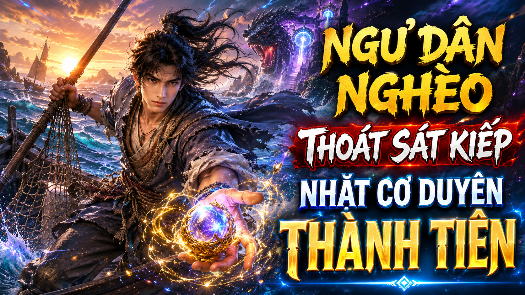 Bìa truyện Xuyên Không Thành Ngư Dân Nghèo, Càng Thoát Sát Kiếp Ta Càng Nhặt Cơ Duyên Thành Tiên